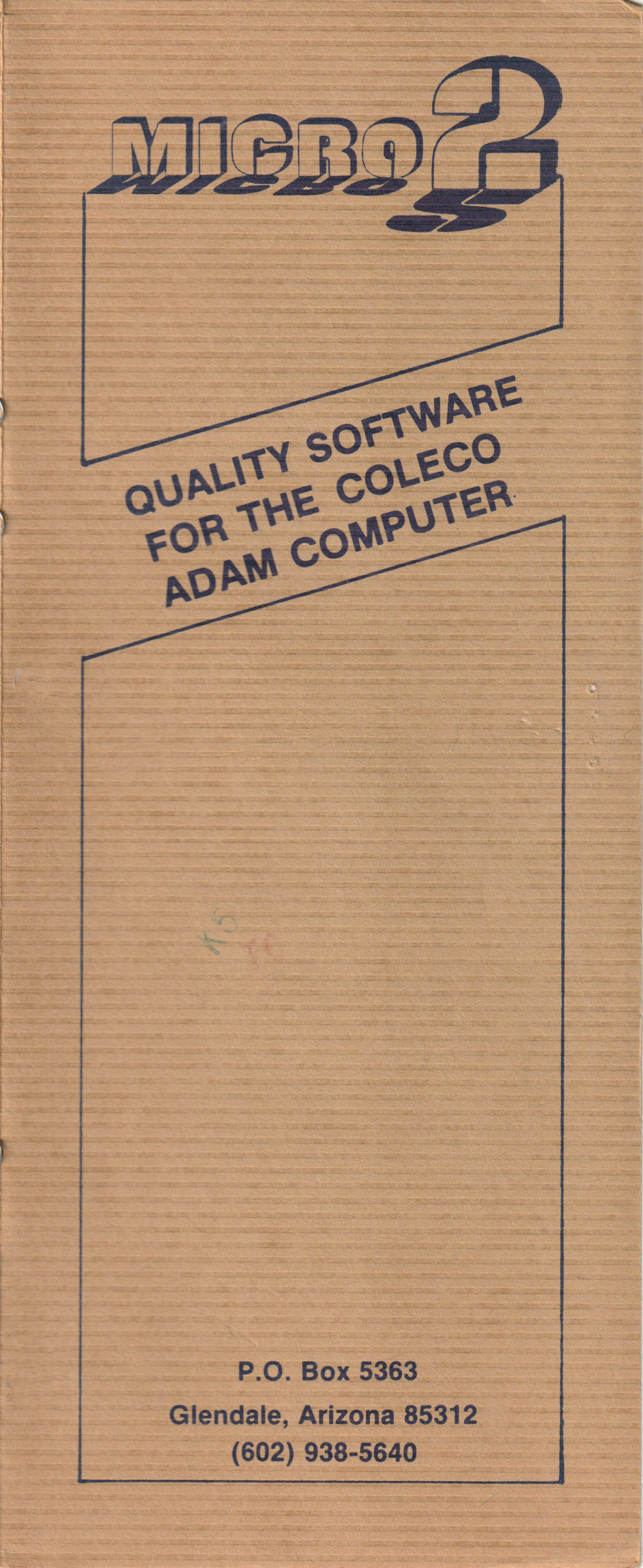 ColecoVision ADAM Micro2 Catalog - Micro2 software catalog